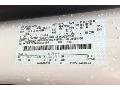 2025 Ford Transit Van T-250 Low Roof Slide Base