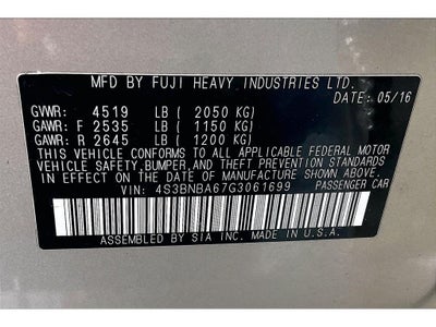 2016 Subaru Legacy 2.5i